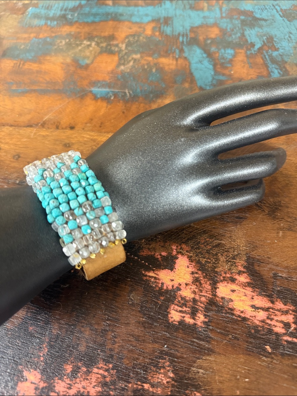 “Verdigris” leather cuff bracelet. New with tags from Sundance - Picture 2 of 5